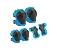 (As show, One size) Set of 6 (S, Blue) Children's Skateboard Roller Bike Protective Gear Sets Elbow Pads Knee Pads Wrist Guards