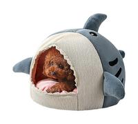 (As show, One size) Shark Cat House Cute Pet Cat Bed Warm Soft Cat Nest Dog Litter Kitten Cave Litter Washable Cat Recliner Sofa Bed Comfortable Four Seasons (Blue,M)