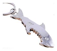 (As show, One size) Shark Keyring with Bottle Opener in the Color Silver/Gift