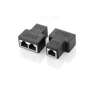 (As show, One size) Shielded CAT5E RJ45 network three-way head network cable extension one point two adapter tap2pcs