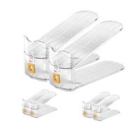 (As show, One size) Shoe Stacker 6Pack Adjustable Shoe Slots Space Saver Shoe Rack compatible with Cabinet Storage Shoe Holder Stand compatible with Organization