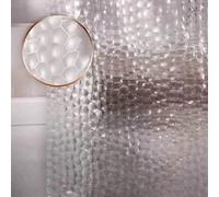 (As show, One size) Shower Curtain Liner 8G EVA Thick Shower Curtain with Heavy Duty 3 Bottom Magnets, Shower Liner for Shower Stall, Bathtubs, 3D Pebble Pattern