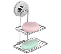 (As show, One size) Shower soap dish with suction cup, shower, stainless steel, bathroom wall soap holder, adhesive (stainless steel)ML