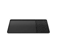 (As show, One size) Silicone Coffee Mat 15.75x23.6Inch Coffee Bar Mat with Detachable Dish Drying Mat Raised Spill Proo