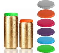 (As show, One size) Silicone Soda Can Lids, 6 Pack Reusable Soda/Beverage/Beer Can Lids, Can Covers, Can Caps, Can Topper, Can Saver, Can Stopper, Cans Mark, Can Cover or