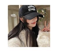 (As show, One size) Simple letter baseball cap women's spring and summer all-match hat show face small capblack