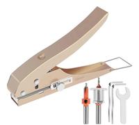 (As show, One size) Single Hole Punch 10mm Heavy Duty Hole Puncher Edge Banding Punching Plier with Scale compatible with Paper Car