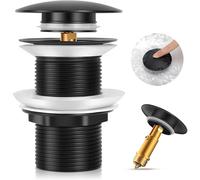 (As show, One size) Sink Drain Without Overflow, Drain, Brass Sink Drain, Sink Drain Seal, Bath Drain, Black