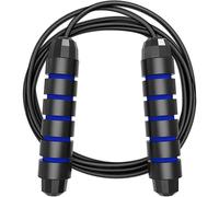 (As show, One size) Skipping Rope Tangle-Free with Ball Bearings Jump Rope Adjustable and Memory Foam Handle Skipping Rope Ideal for Aerobic Exercise Fat Loss Workout,Spe
