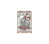 (As show, One size) Skull Tapestry The Kissing Lovers Tarot Tapestry Halloween Tin Sign Cafe bar Home Wall Art Decoration Retro Metal Tin Sign 8x12 inch