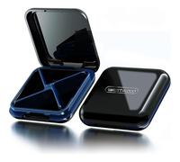 (As show, One size) Small Pill Box, Travel Pill Case - Portable Daily Pill Container, Pill Holder for Purse, Waterproof Compact Medicine Organizer, Vitamin Case, Black