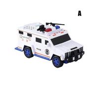 (As show, One size) Smart Music Password Banknote Car Toy Piggy Bank With Light Electronic Money Bank Toy Car white