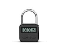 (As show, One size) Smart Time Lock, Max 99 Hours Timing Lock with LCD Display Multi-Function Electronic Travel Timer(Metal Gun Color)