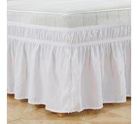 (As show, One size) Snow White Brushed Polyester Bed Skirt 137x190cm Three Sides Dusty Stretch Fabric
