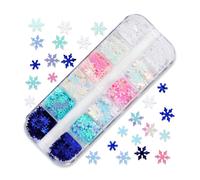 (As show, One size) Snowflake Nail Glitter Sequins,Holographic Nail Art Snowflakes Confetti Flake for Manicure Nail Art Design Nail Decals