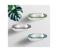 (As show, One size) Soap box - holder - suction cup soap - holder - kitchen shower soap - solid dish soap (Set of 3 modern gray blue green)