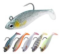 (As show, One size) Soft Lures for Carp Pike Trout Ba Fishing Plugbait with BKK or VMC Ultra Sharp Hooks, Japanese Formula, Predator Fishing Lure for Saltwater and Freshw