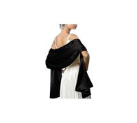 (As show, One size) Soft Satin Silk Scarve Suitable for Dresses Women Accessories black