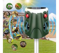 (As show, One size) Solar Cat Repeller, 2024 360 Ultrasonic Animal Repeller Outdoor Cat Repeller, IP55 Waterproof, Ultrasonic Cat Repeller with 4 Adjustable Modes with Fl