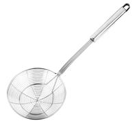 (As show, One size) Solid Stainless Steel Spider Strainer Skimmer Ladle for Cooking and Frying, Pasta Strainer Spoon for Kitchen Utensils, 5.4 Inch