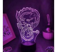 (As show, One size) Spirited Away White Dragon Light Anime lamp 3D for Kid Bedroom LED Decor Lighting Child Christmas Gift Bedside(16 Color with Remote)