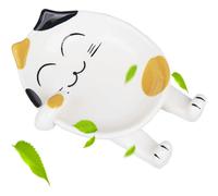 (As show, One size) Spoon Rest, Ceramic Cute Yellow Coffee Cat Spoon Rest, Spoon Holder Rest for Stove Top, Cat Kitchen Accessories, Stove Holder Utensil Spoon Rest for K