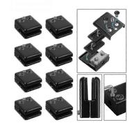 (As show, One size) Square Glass Clamp - Black Spray Paint Balustrade Clip, Stainless Polished Finish, Hardware Clamps (8 pcs)