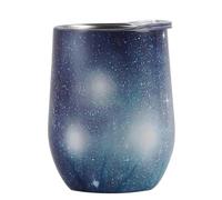 (As show, One size) Stainless Steel Creative U-shaped Red Wine Insulation Cup Big Belly 12oz Eggshell Cup Starry Cup star blank