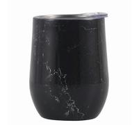 (As show, One size) Stainless Steel Creative U-shaped Red Wine Insulation Cup Big Belly 12oz Eggshell Cup Starry Cup Star Dali Black