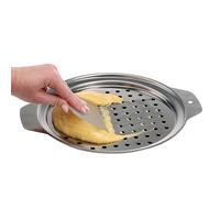 (As show, One size) Stainless Steel Spaetzle Maker Lid with Scraper Traditional German Egg Noodle Maker Pan Pot Spaghetti Strainer