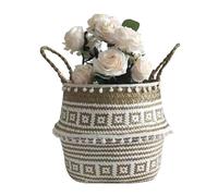 (As show, One size) Storage Baskets laundry Seagrass Baskets Wicker Hanging Flower Pot Baskets Storage Flower Home Pot panier osier basket for toys