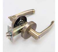 (As show, One size) Straight Door Lever With Lock and Key, Privacy, Silent Lock Bronze