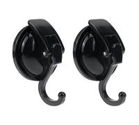 (As show, One size) Suction Cup Hook Bathroom Hook 2 Pieces Dish Towel Hook No Drilling Black Towel Hook Strong Suction Cup Nano Suction Hooks Bathroom Can Hold 5kg