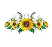 (As show, One size) Sunflower Wall Stickers Wall Decor Set Removable Yellow Flower Wall Decor ，Waterproof Sunflower Stickers Wall Decals