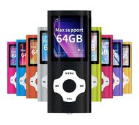 (As show, One size) Support TF Cards Slim 1.8" LCD Mp3 Mp4 Player Media/Music/Audio Player with Accessories Black