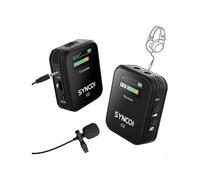 (As show, One size) SYNCO G2(A1) 2.4GHz Wireless Microphone Lavalier Microphone System 1-Trigger-1 TX + RX for Online Teaching/Live Streaming/