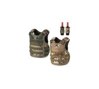 (As show, One size) Tactical Mini Beer Vests, 2 Pack Molle Beer Jacket Camouflage Beverage Coolie Cooler Adjustable Drink Bottle Vests Holder for 12oz or 16oz Cans or Bot