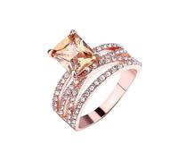 (As show, One size) Temperament Diamond Geometric Rose Gold Jewelry For Girls Women's