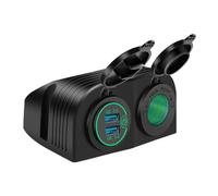 (As show, One size) Tent Type Two Holes Quick Charge 3.0 Dual USB Car Charger 12V/24V Cigarette Lighter Socket for Car Motorcycle Boat Marine ATV RV