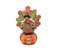 (As show, One size) Thanksgiving Day Pumpkin Turkey Statues Resin Figurines Ornament Autumn Fall Harvest Halloween Dining Tablet Decorationorange1pcs