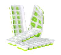 (As show, One size) The Ice Cube Tray 4 Pack with Non-Spill Lids, Ice Cube Maker Tray , Ice Cube Moulds Silicone 56 Ice Trays Easy to Remove, Green