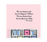 (As show, One size) The more you read, the more things you will know - Dr. Seuss Wall Decal Art Quote Decal Home Decoration 57x25cm