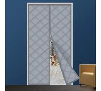(As show, One size) Thermal Insulated Door Insulation with Magnetic, 90 x 200cm Grey, cold and noise resistant, suitable for pets, suitable for air-conditioned rooms