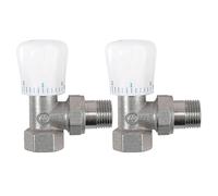 (As show, One size) Thermostatic Radiator Valve 2Pcs 15mm x 1/2Inch Thermostatic Angle TRV Thermostatic Radiator Valve