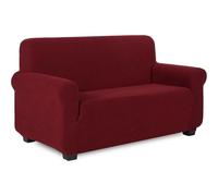 (As show, One size) TIANSHU Square Sofa Cover,Jacquard Stretch Stretch Sofa Cover with Armrests Sofa Cover Decoration for Living Room Bedroom(Single,Dark Red)