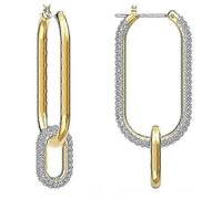 (As show, One size) Time earrings, asymmetrical, white, metal mix