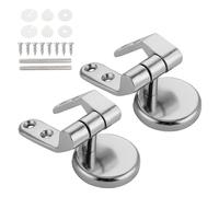 (As show, One size) Toilet Seat Hinge Universal Toilet Bowl Fixing, Replacement Corrosion Resistant Chrome Toilet Seat Hinge with Bolts and Nuts