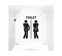 (As show, One size) Toilet Smiley Face Decal Funny Bathroom Kitchen Wall Stickers Toilet Seat Decal Wall Art DIY Mural Decor(male and female logo sticker 19 * 28cm)