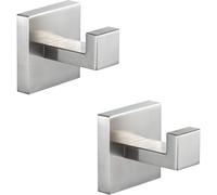 (As show, One size) Towel Hooks for Bathrooms Clothes Closet Sponges Robe Hook Screw in Metal Coat Hook for Bathroom Kitchen Hotel Garage Stainless Steel Door Hanger Wall