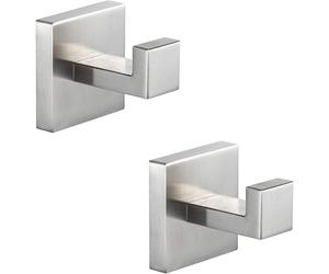 (As show, One size) Towel Hooks for Bathrooms Clothes Closet Sponges Robe Hook Screw in Metal Coat Hook for Bathroom Kitchen Hotel Garage Stainless Steel Door Hanger Wall
